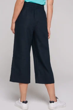 Damen CAMP DAVID & SOCCX Culotte aus Leinen mit Elastikbund blue navy