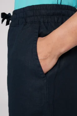 Damen CAMP DAVID & SOCCX Culotte aus Leinen mit Elastikbund blue navy