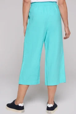 Damen CAMP DAVID & SOCCX Culotte aus Leinen mit Elastikbund lagoon blue