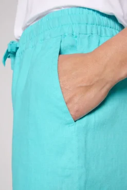 Damen CAMP DAVID & SOCCX Culotte aus Leinen mit Elastikbund lagoon blue