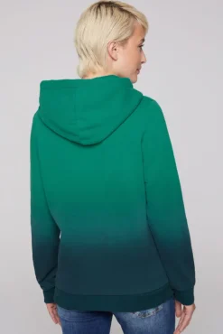 Damen CAMP DAVID & SOCCX Dip Dye Hoodie mit Logo Print bottle green
