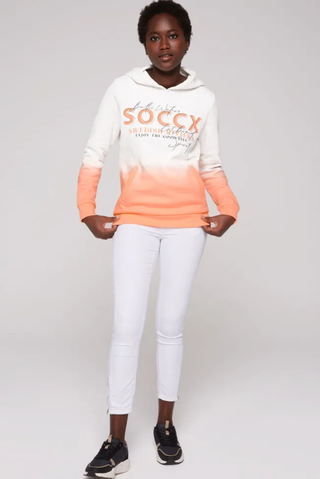 Damen CAMP DAVID & SOCCX Dip Dye Hoodie mit Logo Print