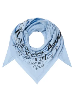 Damen CAMP DAVID & SOCCX Dreieckstuch im Materialmix mit Artwork cool blue