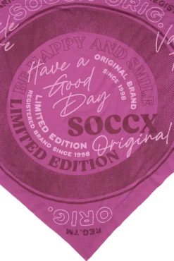 Damen CAMP DAVID & SOCCX Dreieckstuch im Materialmix mit Artwork iced berry