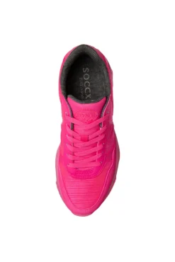 Damen CAMP DAVID & SOCCX Fashion Sneaker im tonigen Materialmix neon pink