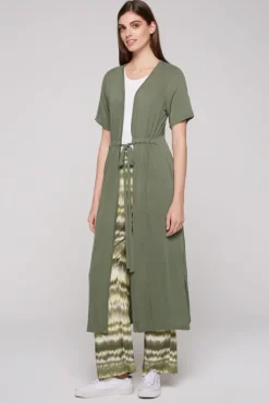 Damen CAMP DAVID & SOCCX Feinstrick-Cardigan mit Rücken-Print desert olive