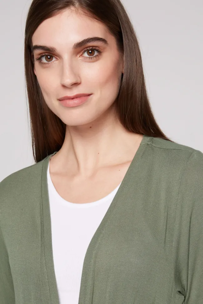 Damen CAMP DAVID & SOCCX Feinstrick-Cardigan mit Rücken-Print desert olive