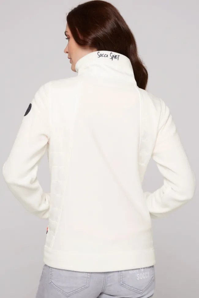 Damen CAMP DAVID & SOCCX Fleecejacke mit tonigen Stepp-Details