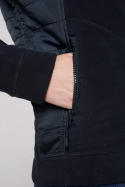 Damen CAMP DAVID & SOCCX Fleecejacke mit tonigen Stepp-Details blue navy