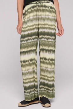 Damen CAMP DAVID & SOCCX Gemusterte Palazzo-Hose mit Elastikbund desert olive | XXL