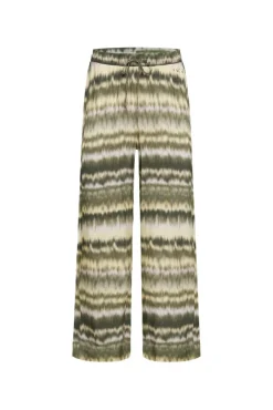 Damen CAMP DAVID & SOCCX Gemusterte Palazzo-Hose mit Elastikbund desert olive | XXL