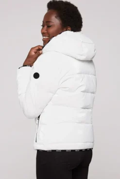 Damen CAMP DAVID & SOCCX Glänzende Steppjacke mit Samt-Optik