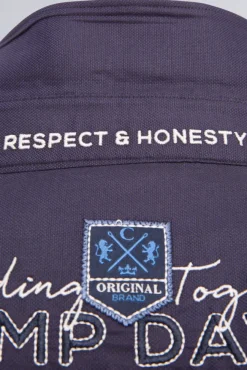 Herren CAMP DAVID & SOCCX Hemd mit Dobby-Struktur und Artworks blue navy
