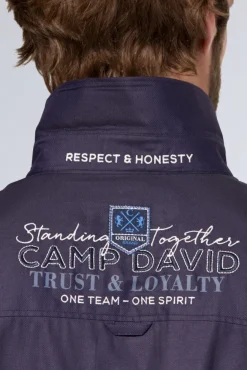 Herren CAMP DAVID & SOCCX Hemd mit Dobby-Struktur und Artworks blue navy