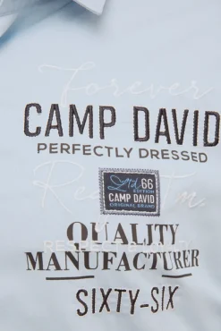 Herren CAMP DAVID & SOCCX Hemd mit Webstruktur und Artworks, Regular Fit light blue