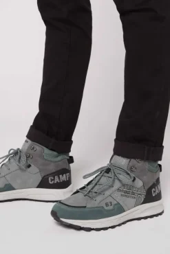 Herren CAMP DAVID & SOCCX High Top Hiking Sneaker mit Logo Artworks deep forest