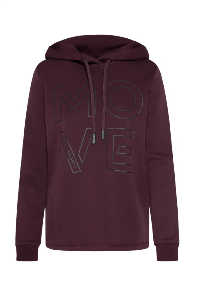 Damen CAMP DAVID & SOCCX Hoodie aus Interlock mit Artwork und Tapes deep plum