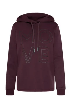 Damen CAMP DAVID & SOCCX Hoodie aus Interlock mit Artwork und Tapes deep plum