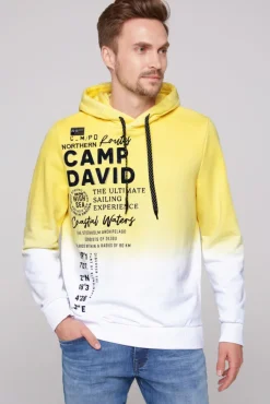 Herren CAMP DAVID & SOCCX Hoodie Dip Dye mit Artworks light lime