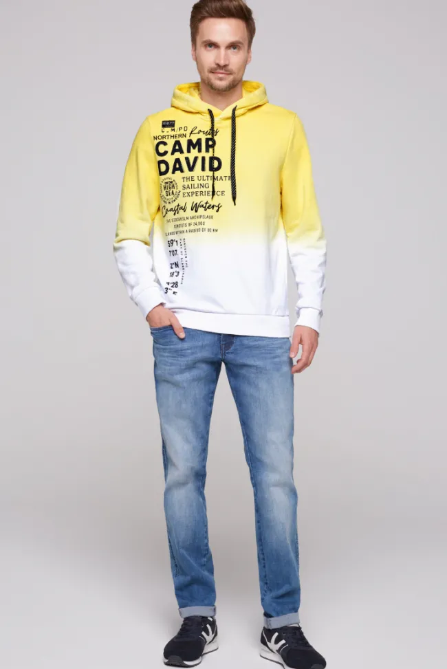 Herren CAMP DAVID & SOCCX Hoodie Dip Dye mit Artworks light lime
