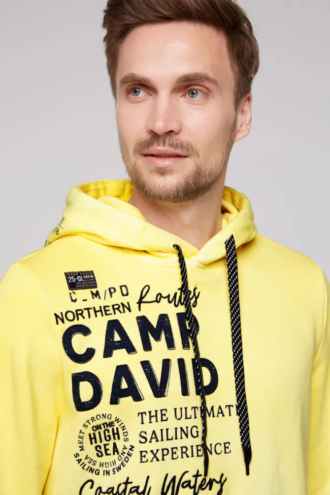 Herren CAMP DAVID & SOCCX Hoodie Dip Dye mit Artworks light lime