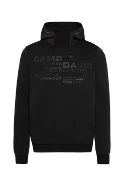 Herren CAMP DAVID & SOCCX Hoodie im Materialmix mit Artwork und Rückentasche