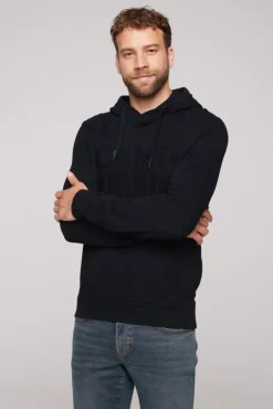 Herren CAMP DAVID & SOCCX Hoodie mit tonigem Logo Artwork blue navy