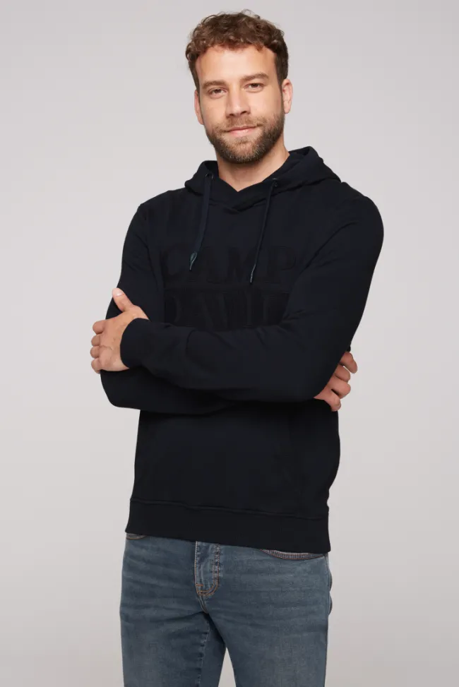 Herren CAMP DAVID & SOCCX Hoodie mit tonigem Logo Artwork blue navy