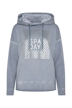Damen CAMP DAVID & SOCCX Hoodie Oil Dyed mit Artwork cold grey