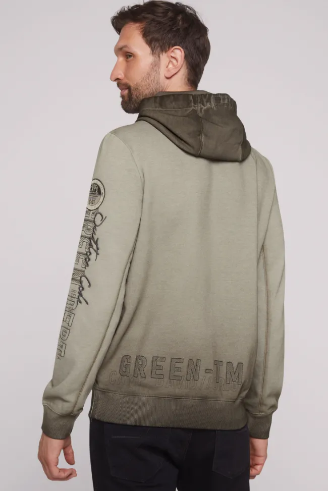 Herren CAMP DAVID & SOCCX Hoodie Oil Dyed mit Artworks fossil brown