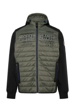 Herren CAMP DAVID & SOCCX 2-in-1  Softshelljacke mit abtrennbaren Ärmeln forest khaki / black