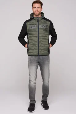 Herren CAMP DAVID & SOCCX 2-in-1  Softshelljacke mit abtrennbaren Ärmeln forest khaki / black