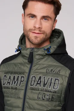 Herren CAMP DAVID & SOCCX 2-in-1  Softshelljacke mit abtrennbaren Ärmeln forest khaki / black