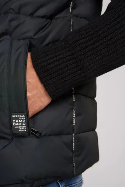 Herren CAMP DAVID & SOCCX 2-in-1 Steppweste mit abtrennbaren Ärmeln blue navy