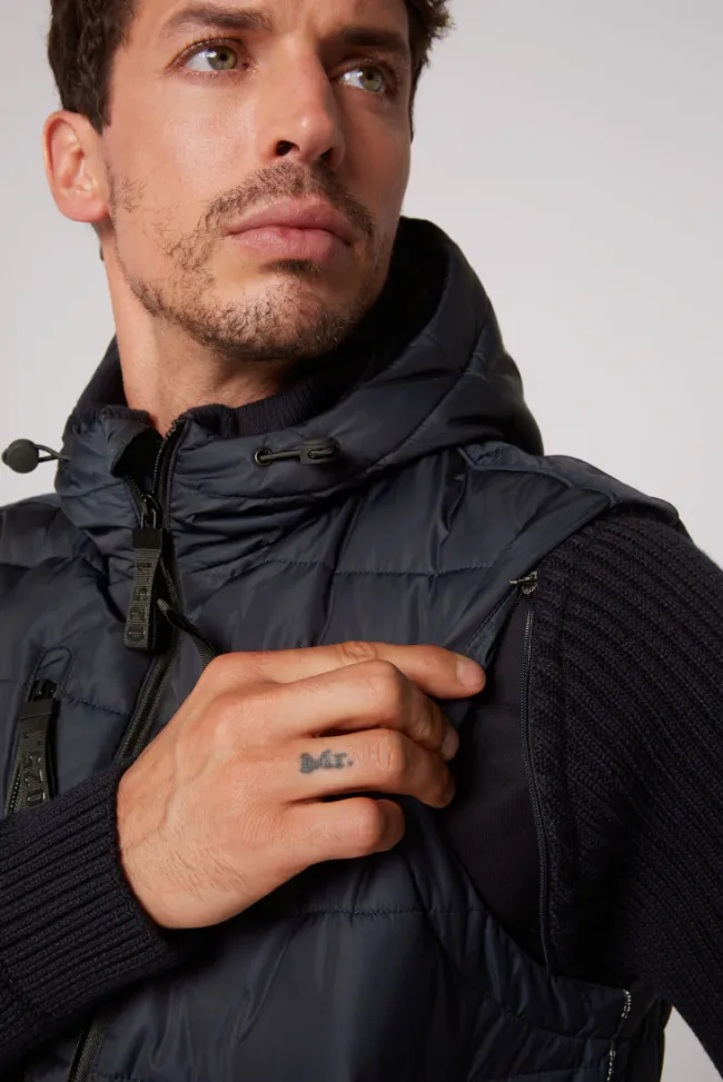 Herren CAMP DAVID & SOCCX 2-in-1 Steppweste mit abtrennbaren Ärmeln blue navy