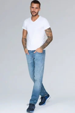 Herren CAMP DAVID & SOCCX Jeans CO:NO Comfort Fit light stone used