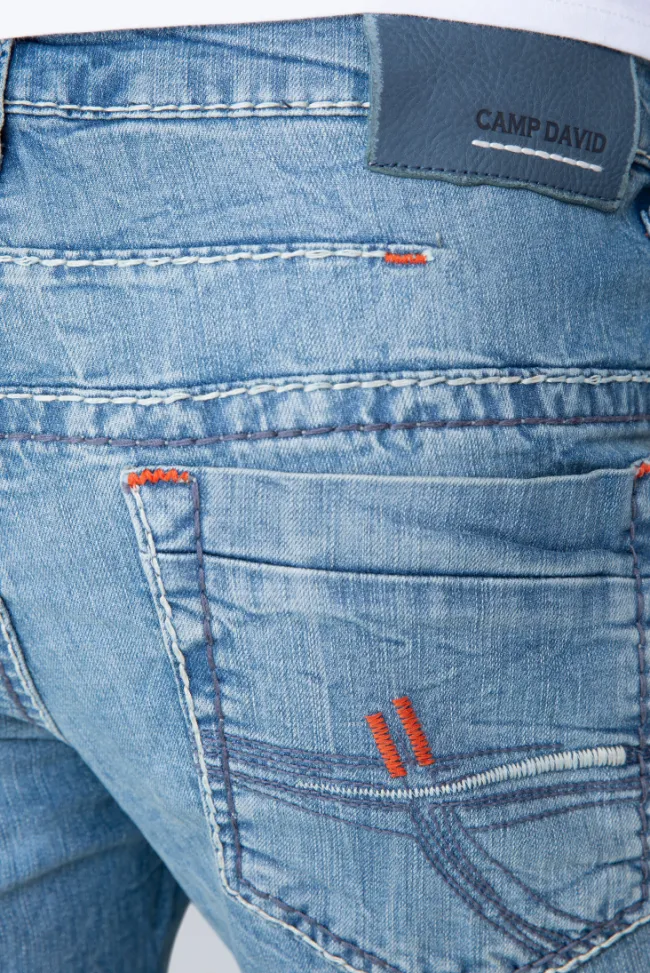 Herren CAMP DAVID & SOCCX Jeans CO:NO Comfort Fit light stone used