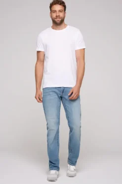 Herren CAMP DAVID & SOCCX Jeans CO:NO Comfort Fit light stone used