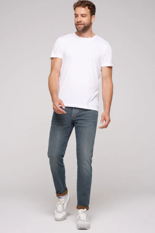 Herren CAMP DAVID & SOCCX Jeans DA:VD Regular Fit blue brown