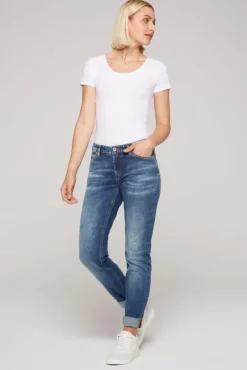 Damen CAMP DAVID & SOCCX Jeans HE:DI Slim Fit blue used