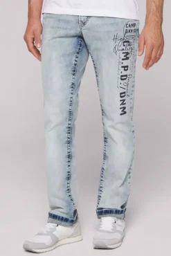 Herren CAMP DAVID & SOCCX Jeans NI:CO Regular Fit mid blue printed