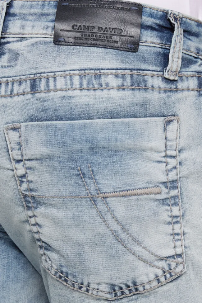 Herren CAMP DAVID & SOCCX Jeans NI:CO Regular Fit mid blue printed