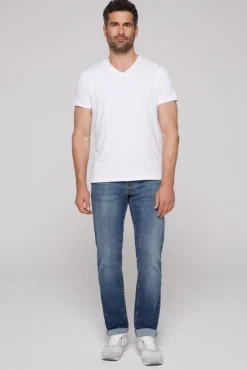 Herren CAMP DAVID & SOCCX Jeans RO:BI Slim Fit dark blue used