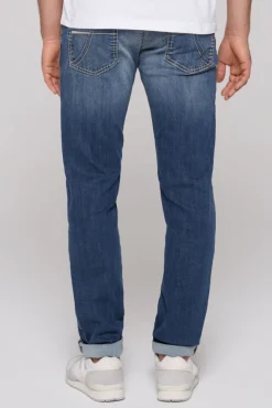 Herren CAMP DAVID & SOCCX Jeans RO:BI Slim Fit dark blue used