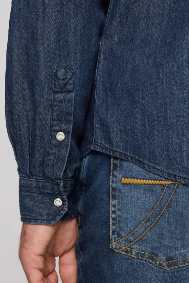 Herren CAMP DAVID & SOCCX Jeanshemd Regular Fit blue vintage