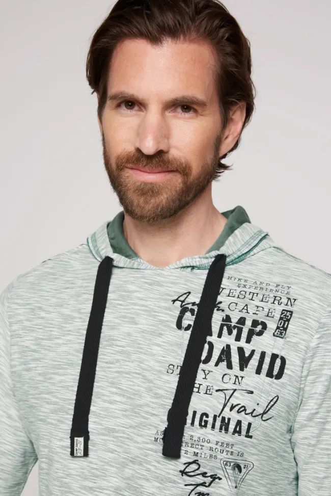 Herren CAMP DAVID & SOCCX Kapuzenshirt mit Brusttasche und Logo Print
