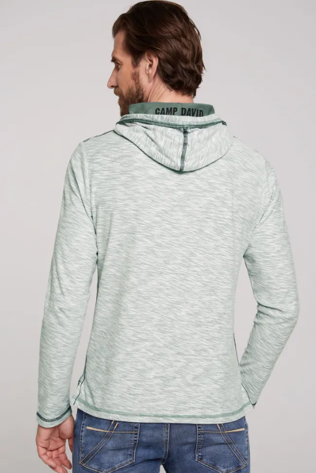 Herren CAMP DAVID & SOCCX Kapuzenshirt mit Brusttasche und Logo Print