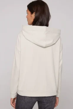 Damen CAMP DAVID & SOCCX Kapuzensweatjacke mit einer Klappentasche stone beige