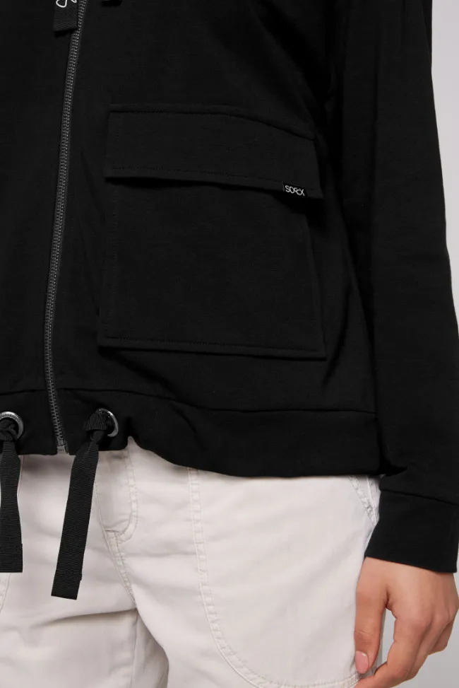 Damen CAMP DAVID & SOCCX Kapuzensweatjacke mit einer Klappentasche