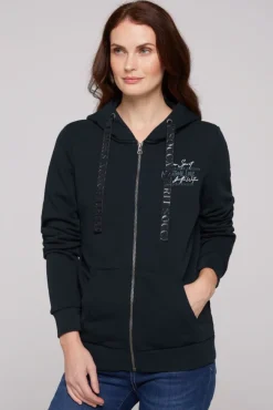 Damen CAMP DAVID & SOCCX Kapuzensweatjacke mit Rückenprint blue navy